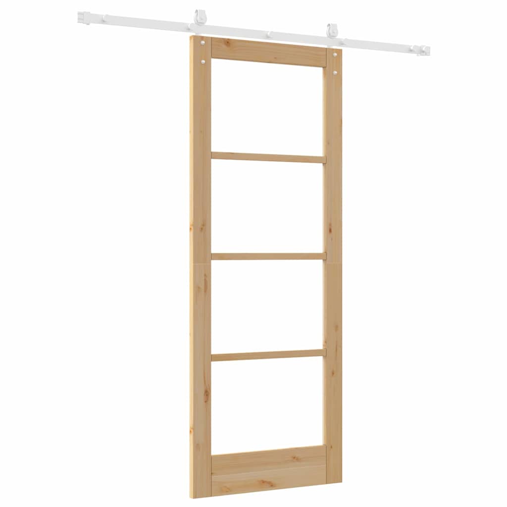 Schiebetür Braun 78 x 202 cm Holz und Metall