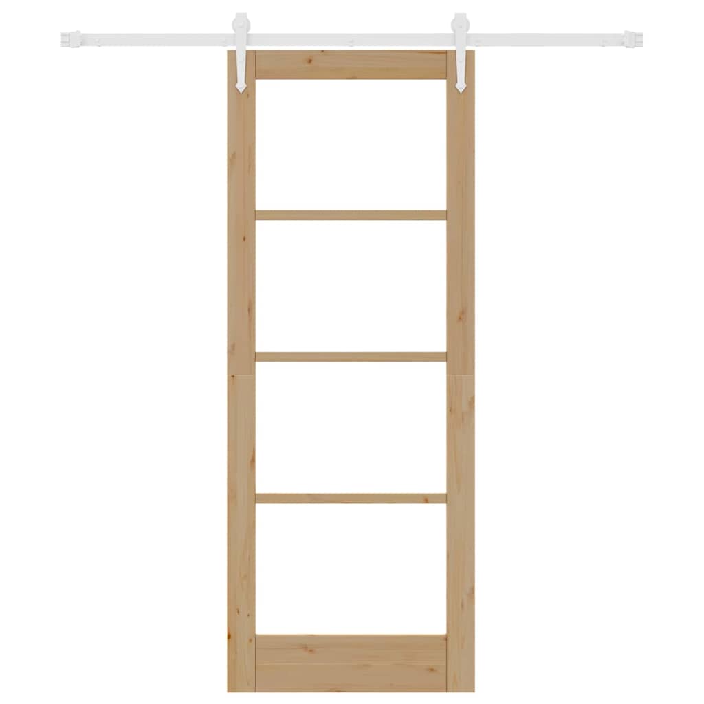 Schiebetür Braun 78 x 202 cm Holz und Metall