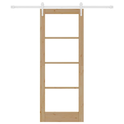 Schiebetür Braun 78 x 202 cm Holz und Metall