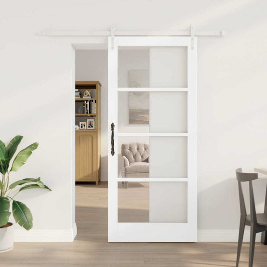 Schiebetür Weiß 78 x 202 cm Holz und Metall