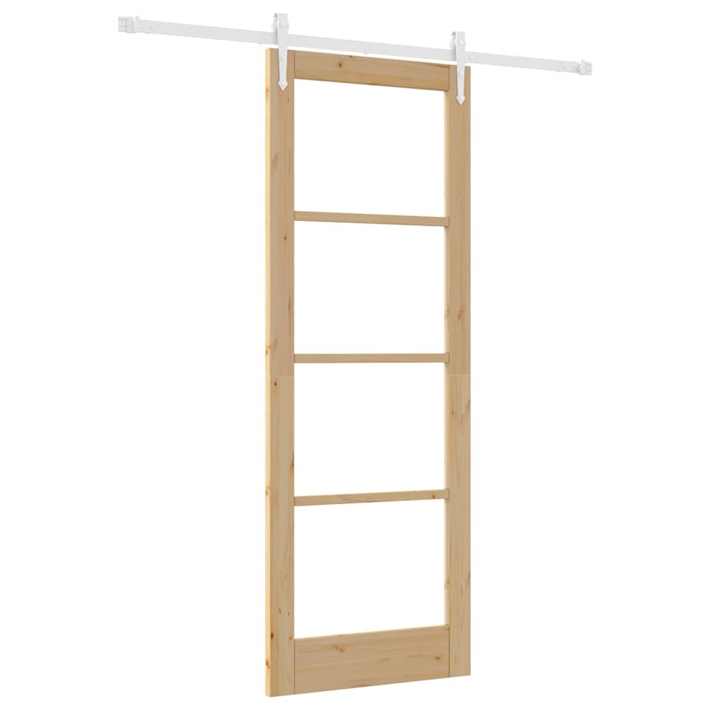 Schiebetür Braun 78 x 211 cm Holz und Metall