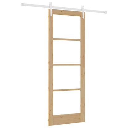 Schiebetür Braun 78 x 211 cm Holz und Metall