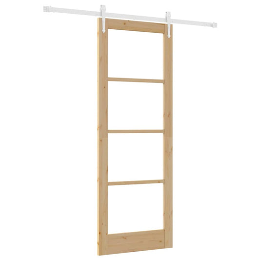 Schiebetür Braun 78 x 211 cm Holz und Metall