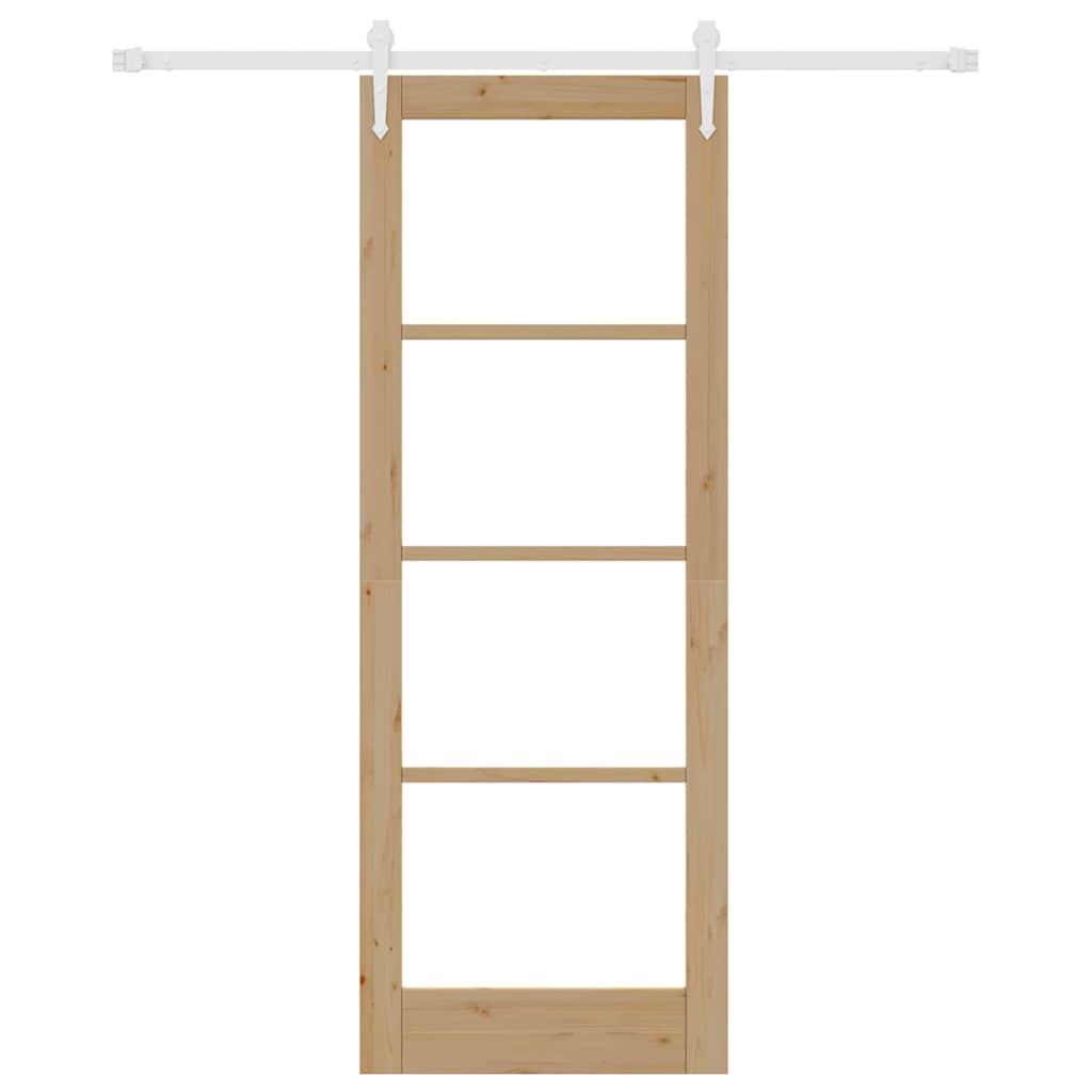 Schiebetür Braun 78 x 211 cm Holz und Metall