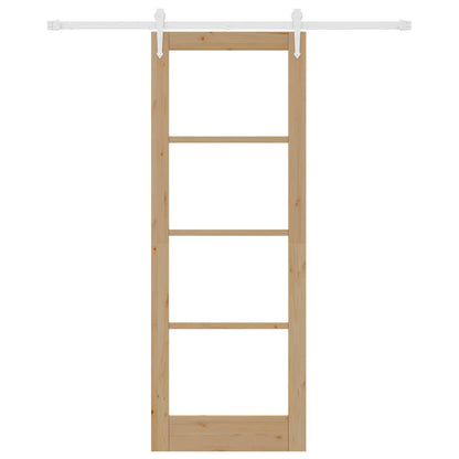 Schiebetür Braun 78 x 211 cm Holz und Metall
