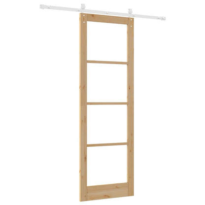 Schiebetür Braun 78 x 232 cm Holz und Metall
