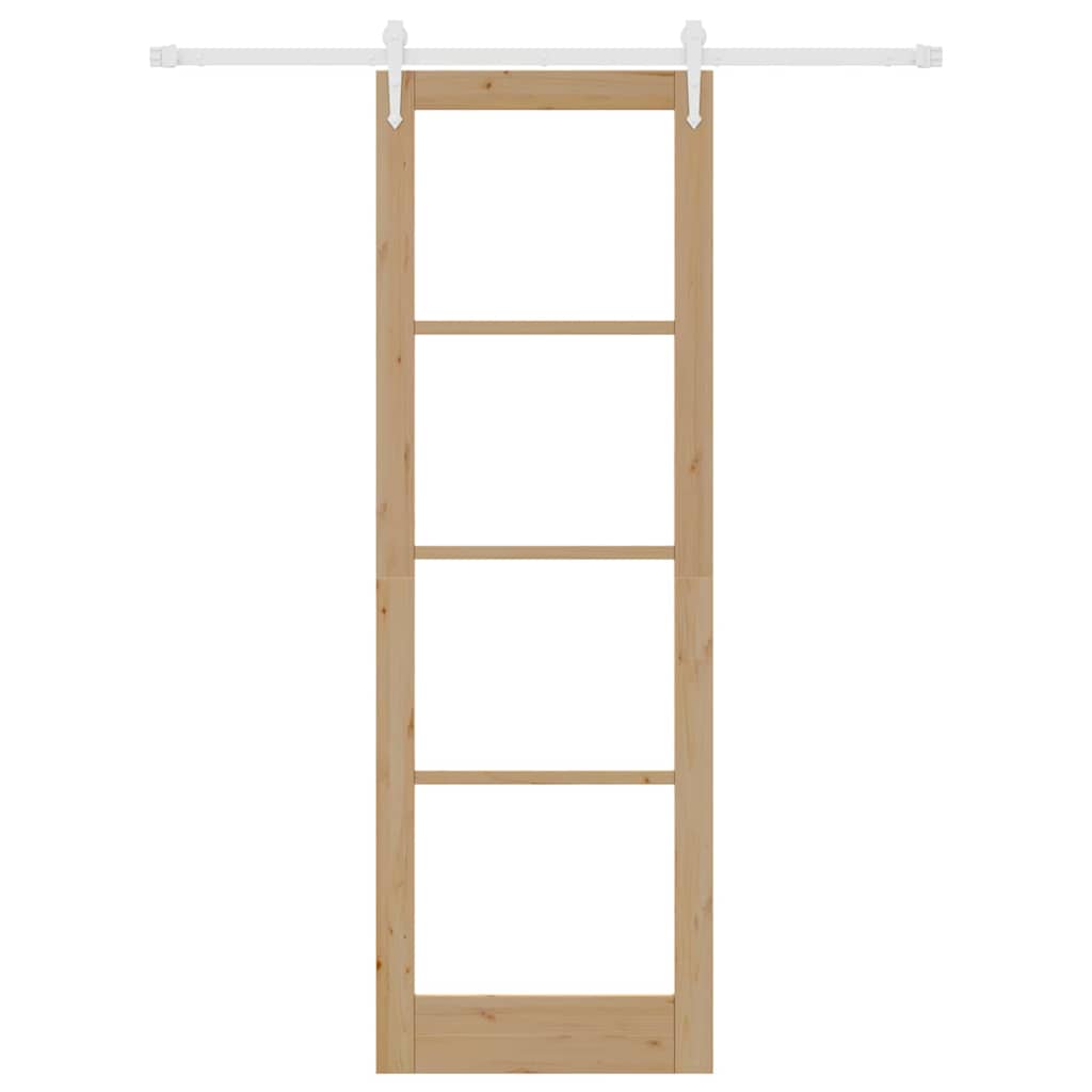 Schiebetür Braun 78 x 232 cm Holz und Metall