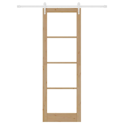Schiebetür Braun 78 x 232 cm Holz und Metall