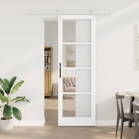 Schiebetür Weiß 78 x 232 cm Holz und Metall