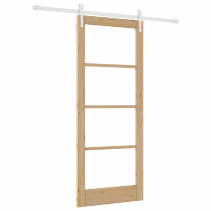 Schiebetür Braun 83 x 202 cm Holz und Metall