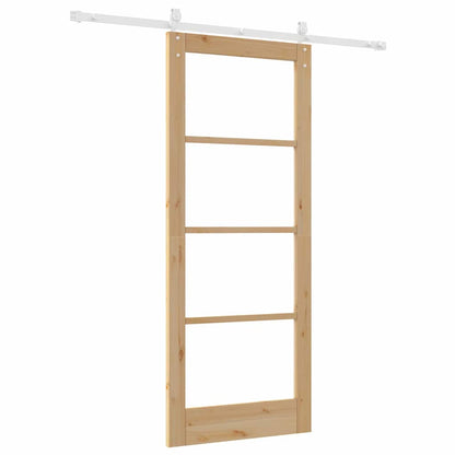 Schiebetür Braun 83 x 202 cm Holz und Metall