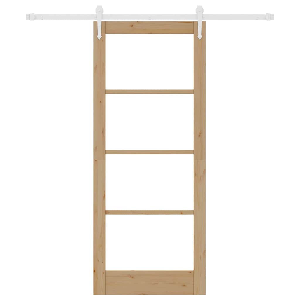 Schiebetür Braun 83 x 202 cm Holz und Metall