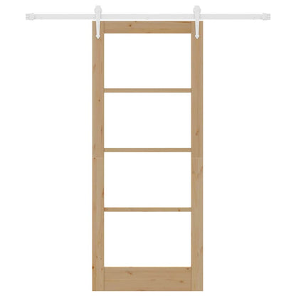 Schiebetür Braun 83 x 202 cm Holz und Metall