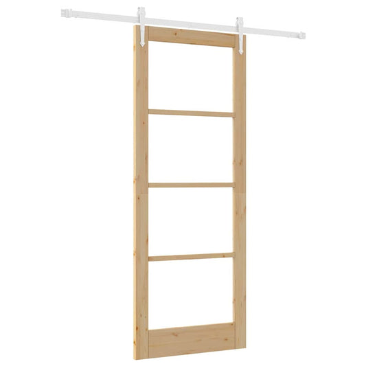 Schiebetür Braun 83 x 211 cm Holz und Metall