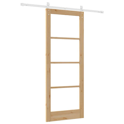 Schiebetür Braun 83 x 211 cm Holz und Metall