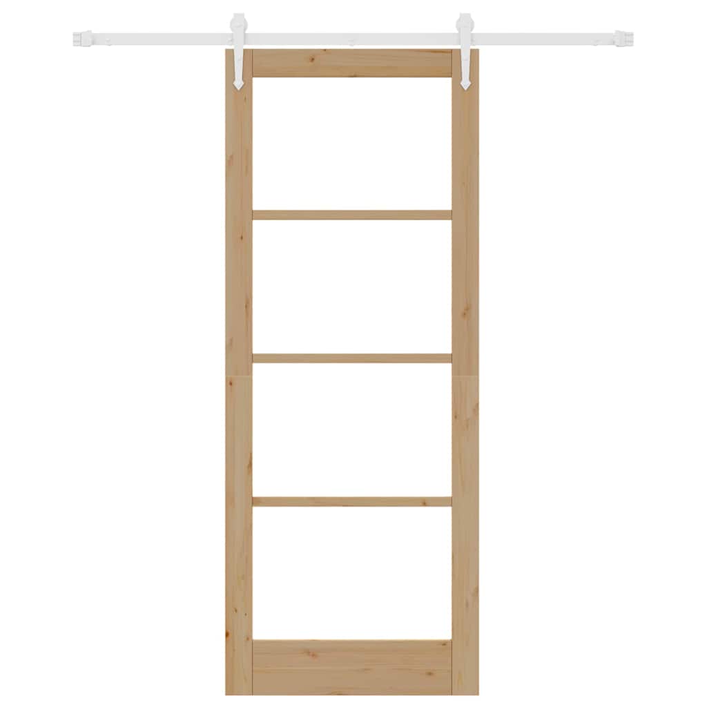 Schiebetür Braun 83 x 211 cm Holz und Metall