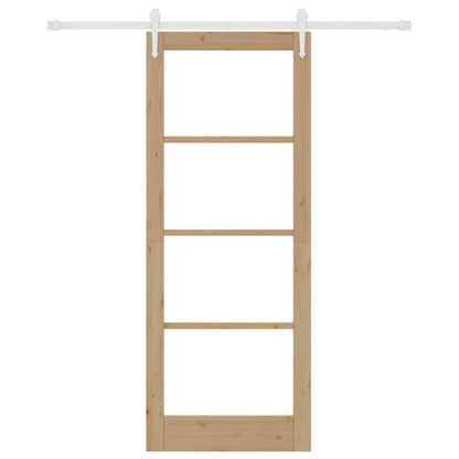 Schiebetür Braun 83 x 211 cm Holz und Metall