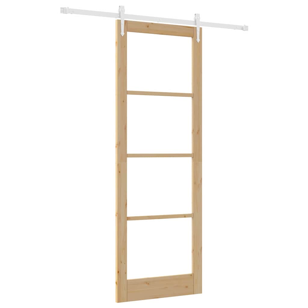 Schiebetür Braun 83 x 232 cm Holz und Metall