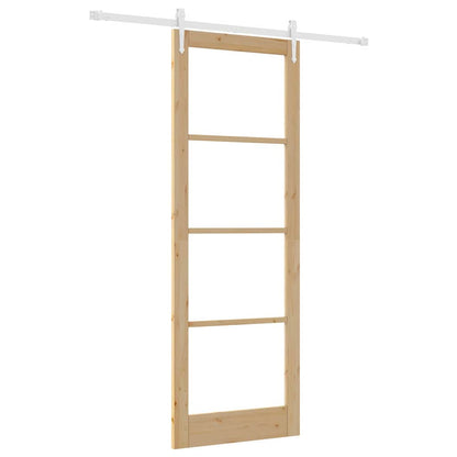 Schiebetür Braun 83 x 232 cm Holz und Metall