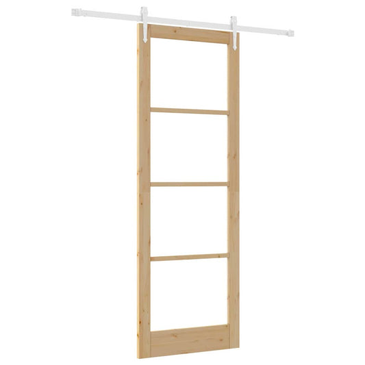 Schiebetür Braun 83 x 232 cm Holz und Metall
