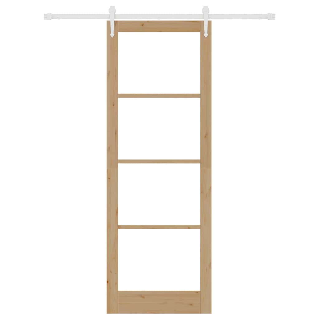 Schiebetür Braun 83 x 232 cm Holz und Metall