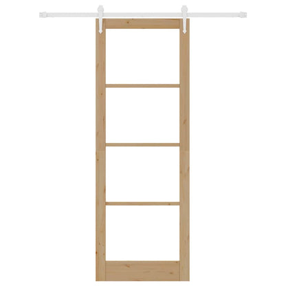 Schiebetür Braun 83 x 232 cm Holz und Metall