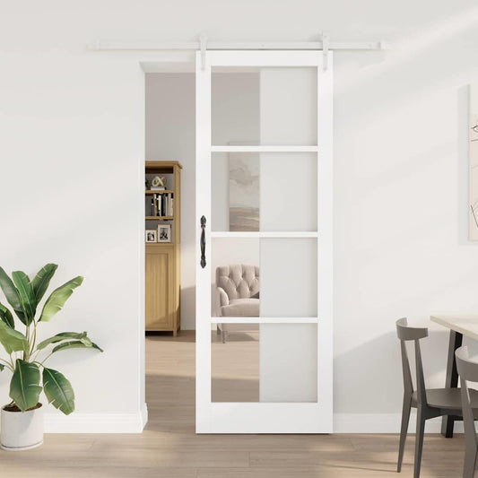 Schiebetür Weiß 83 x 232 cm Holz und Metall