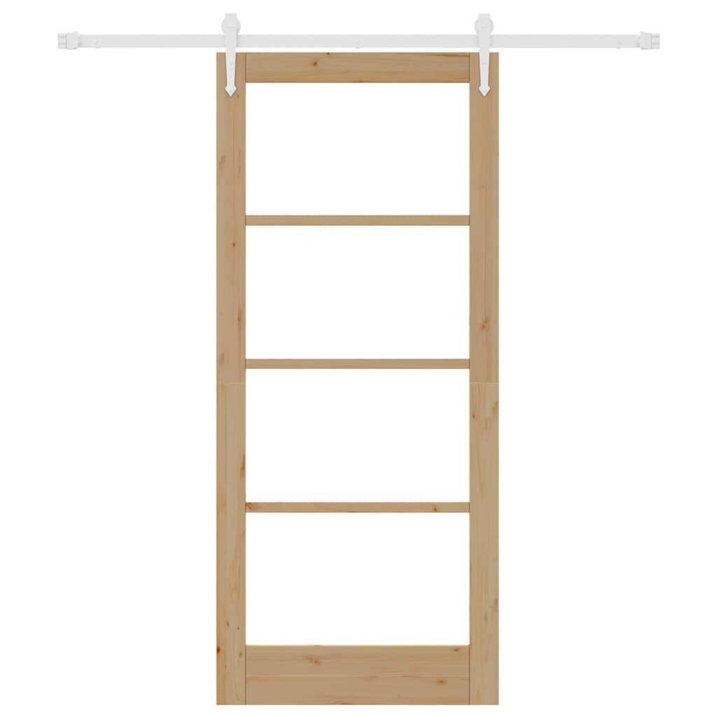 Schiebetür Braun 86 x 198,5 cm Holz und Metall