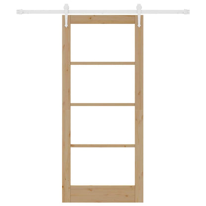Schiebetür Braun 86 x 198,5 cm Holz und Metall