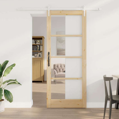 Schiebetür Braun 86 x 211 cm Holz und Metall