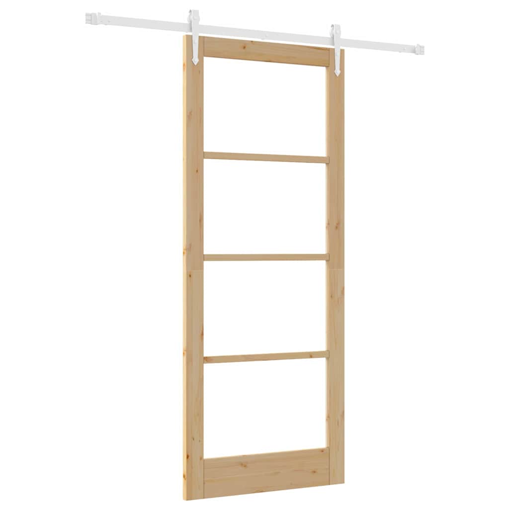 Schiebetür Braun 86 x 211 cm Holz und Metall