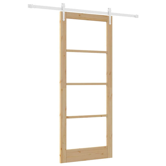 Schiebetür Braun 86 x 211 cm Holz und Metall