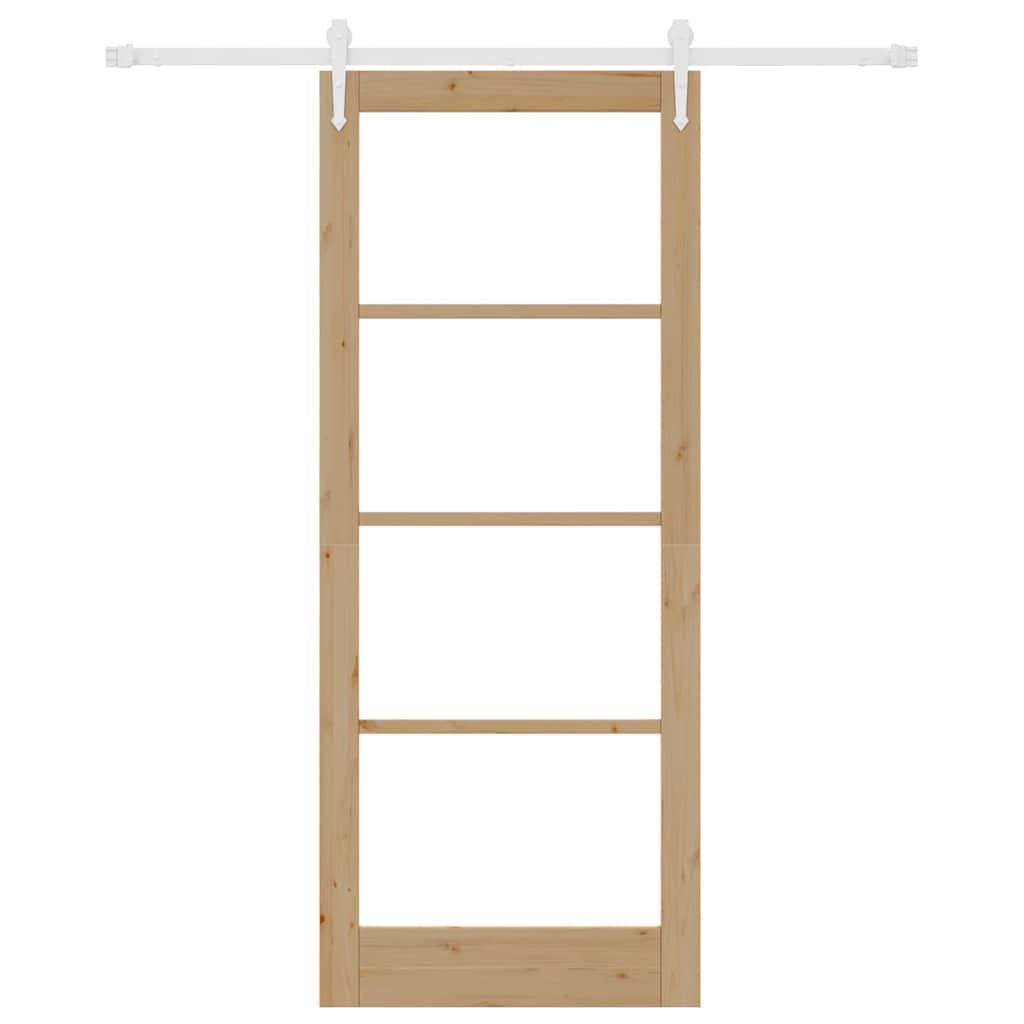 Schiebetür Braun 86 x 211 cm Holz und Metall