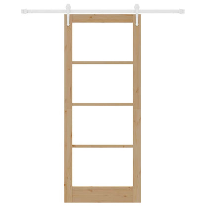 Schiebetür Braun 86 x 211 cm Holz und Metall