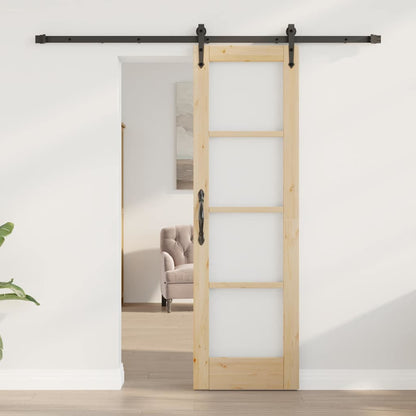 Schiebetür Braun 61 x 198,5 cm Holz und Metall