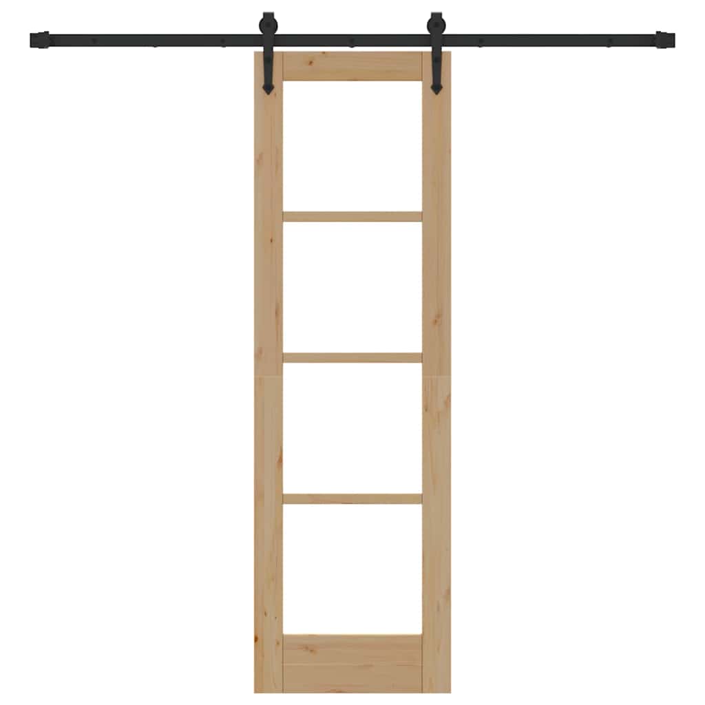 Schiebetür Braun 61 x 198,5 cm Holz und Metall