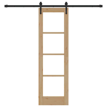 Schiebetür Braun 61 x 198,5 cm Holz und Metall