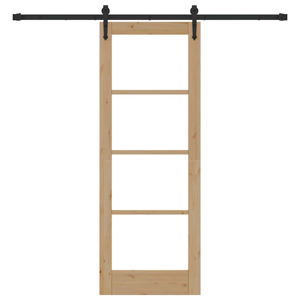 Schiebetür Braun 73,5 x 198,5 cm Holz und Metall