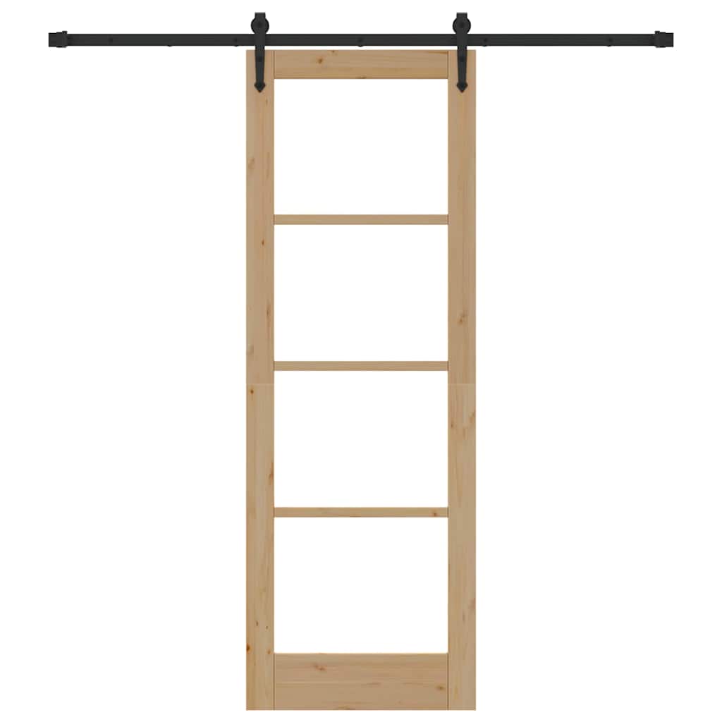 Schiebetür Braun 73,5 x 211 cm Holz und Metall
