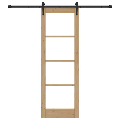 Schiebetür Braun 73,5 x 211 cm Holz und Metall