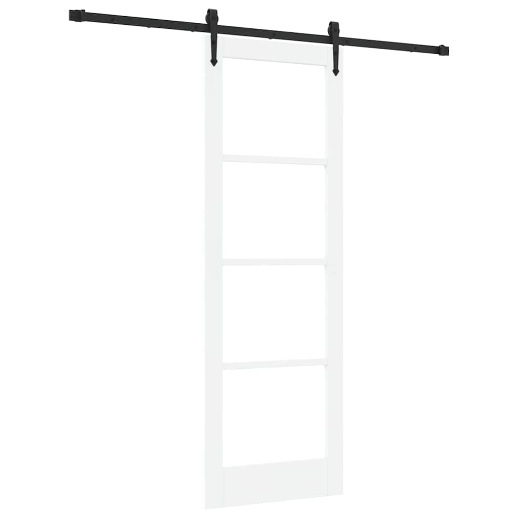 Schiebetür Weiß 73,5 x 211 cm Holz und Metall