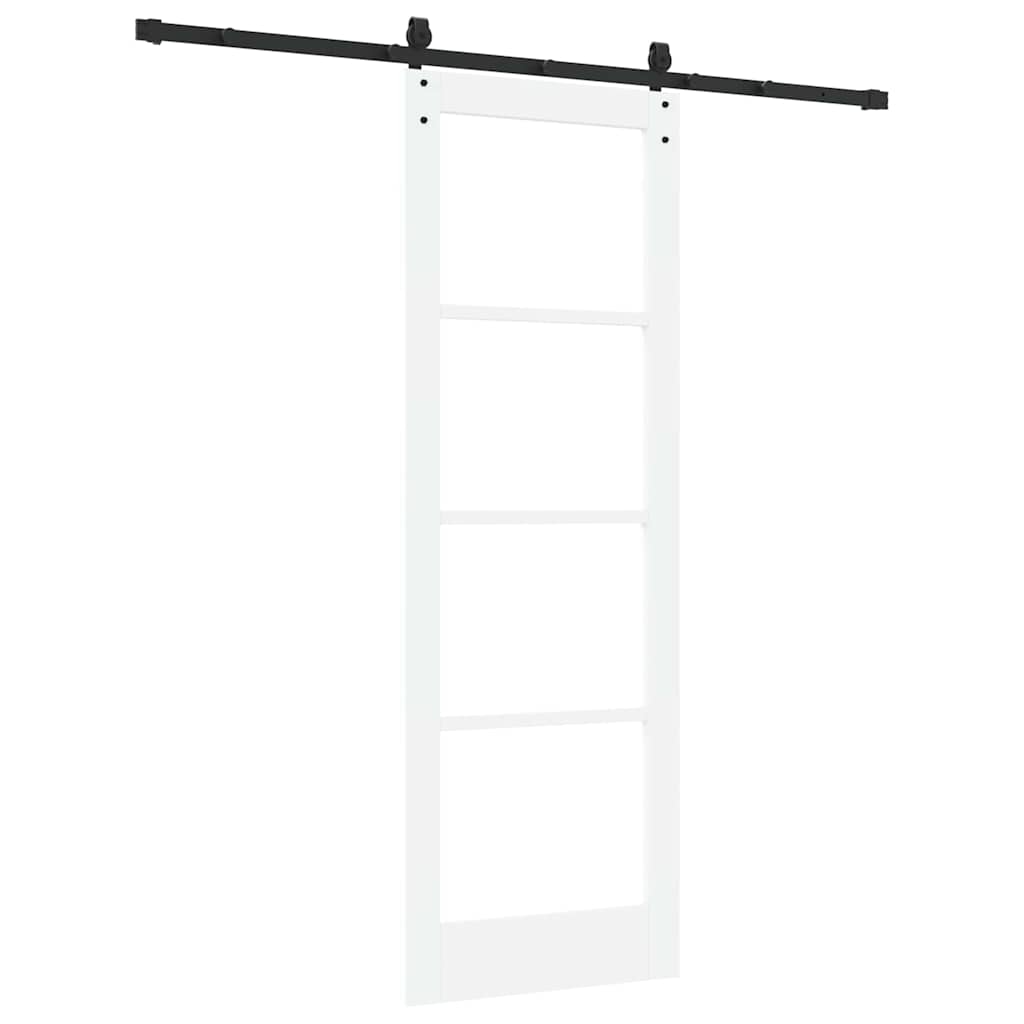 Schiebetür Weiß 73,5 x 211 cm Holz und Metall