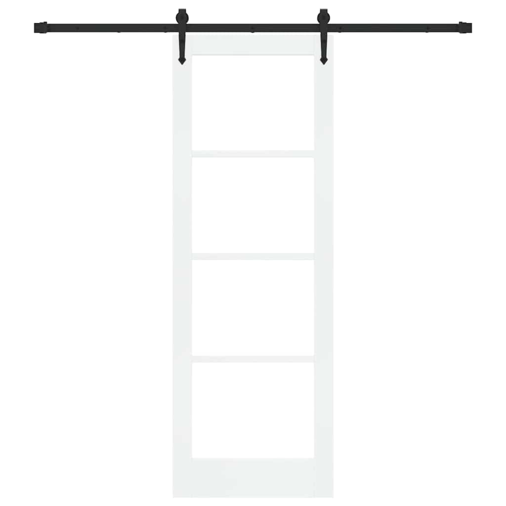 Schiebetür Weiß 73,5 x 211 cm Holz und Metall