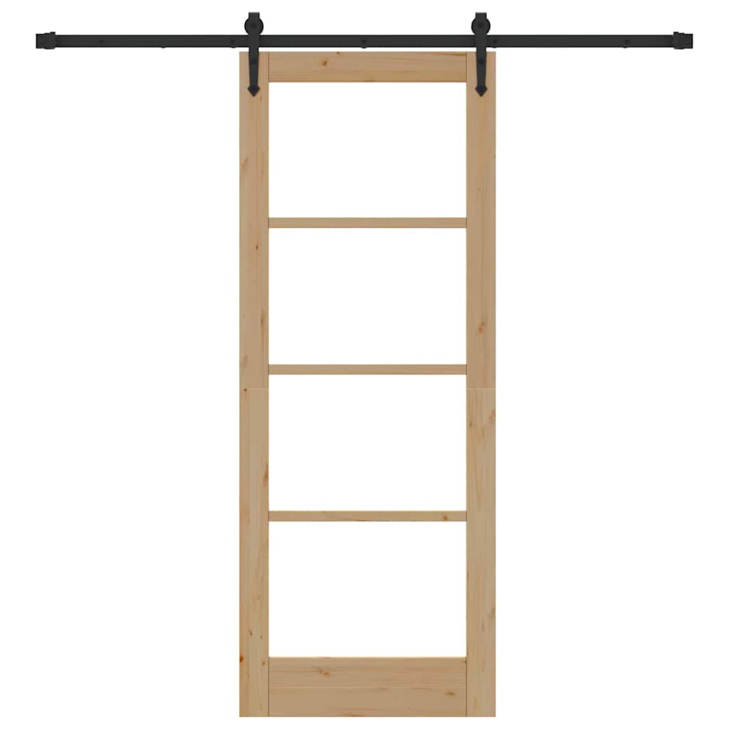Schiebetür Braun 78 x 202 cm Holz und Metall