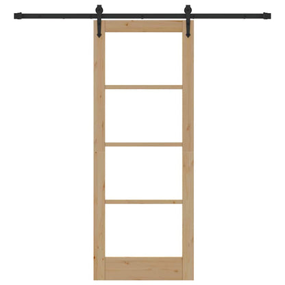 Schiebetür Braun 78 x 202 cm Holz und Metall