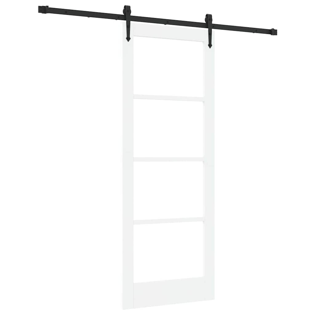 Schiebetür Weiß 78 x 202 cm Holz und Metall