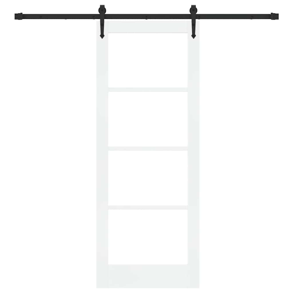 Schiebetür Weiß 78 x 202 cm Holz und Metall