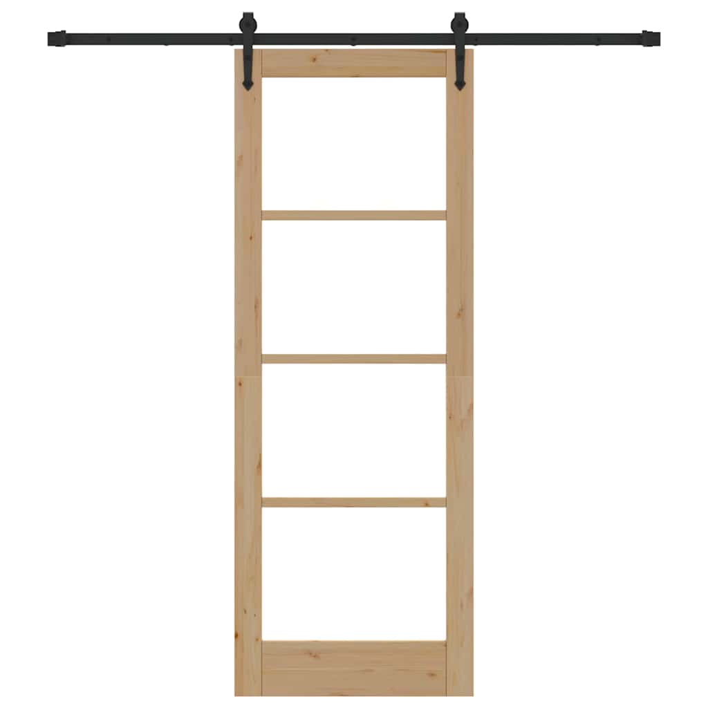 Schiebetür Braun 78 x 211 cm Holz und Metall