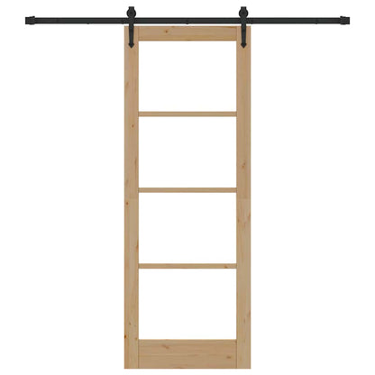 Schiebetür Braun 78 x 211 cm Holz und Metall