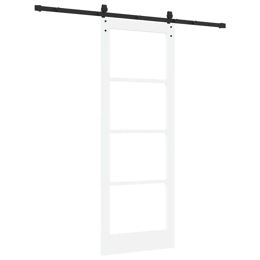 Schiebetür Manuell Weiß 78 x 211 cm Holz und Metall
